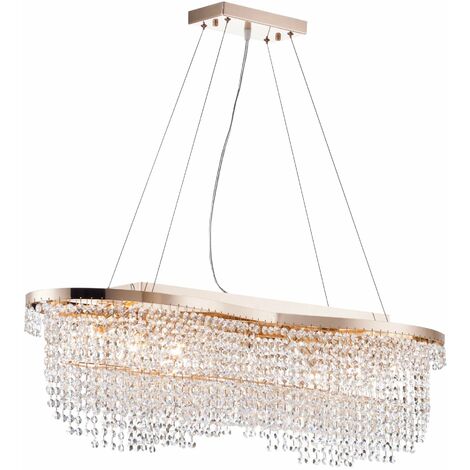 Lampadario Diamant Crystal in Metallo Toils Oro
