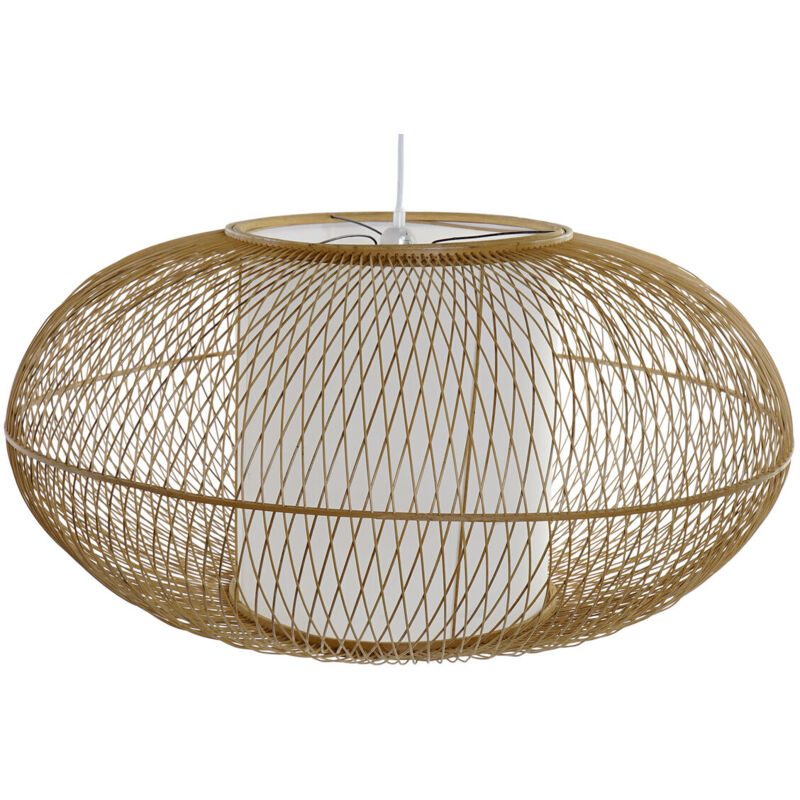 Lampadario Dkd Home Decor Bianco Naturale Bambù 40...