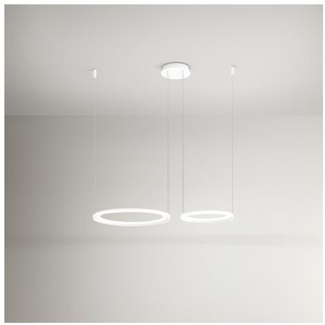 Lampadario doppio a sospensione EDGE a led 99W Bianco opaco Perenz