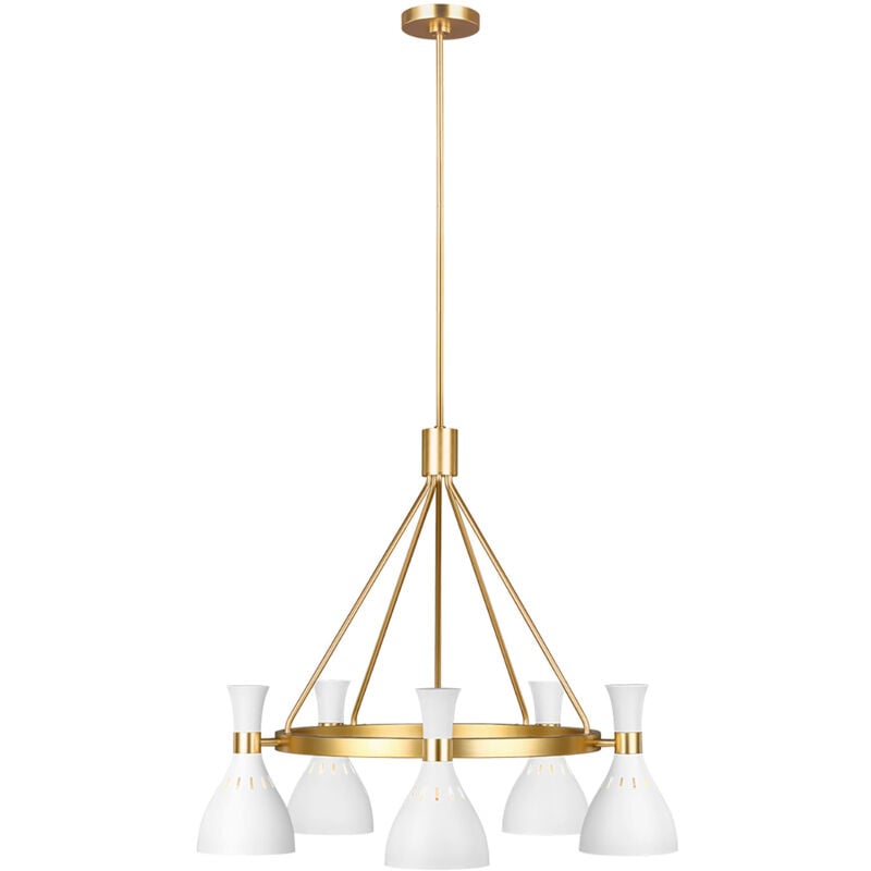 Lampadario Contemporaneo Joan Acciaio Bianco Opaco...