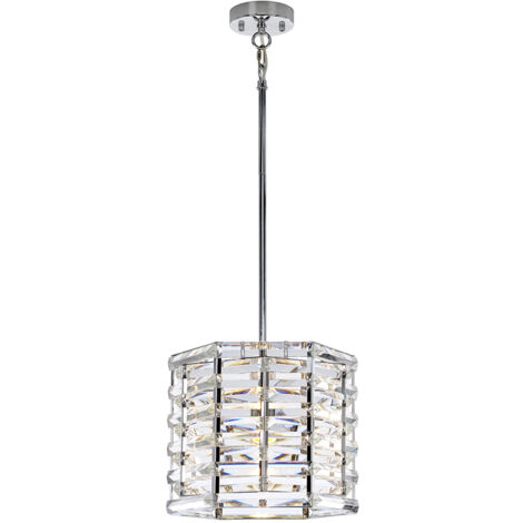 Lampadario Elstead Shoal 1 luce, nichel lucido, attacco E27
