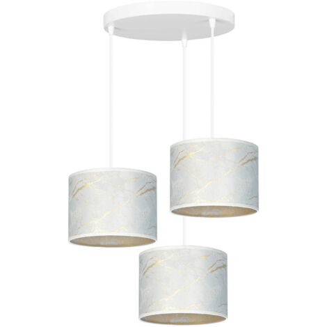 Lampadario Emibig Broddi 3 3xE27 bianco oro tessuto