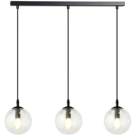 Lampadario Emibig COSMO 3 3xE14 nero vetro trasparente