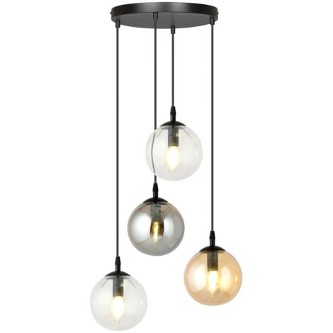 Lampadario Emibig Cosmo 4xE14 nero multicolor dimmerabile