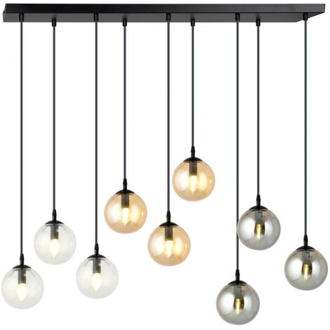 Lampadario Emibig Cosmo 9 luci E14 nero multicolor