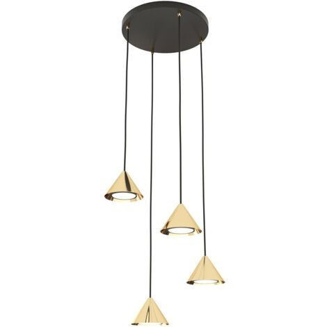 Lampadario Emibig ELIT nero oro 4 luci GX53 Ø30cm regolabile