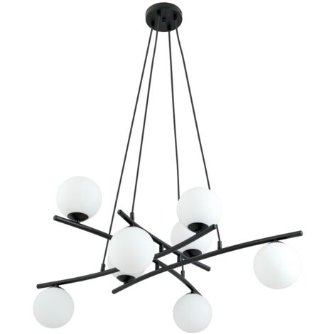 Lampadario Emibig ESSA 8 luci nero opale Ø100cm E14