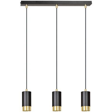 Lampadario Emibig Fumiko 3xGU10 nero/oro metallo regolabile