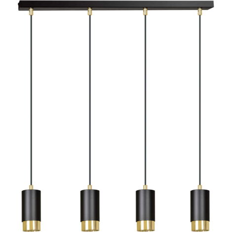 Lampadario Emibig Fumiko 4xGU10 nero/oro regolabile