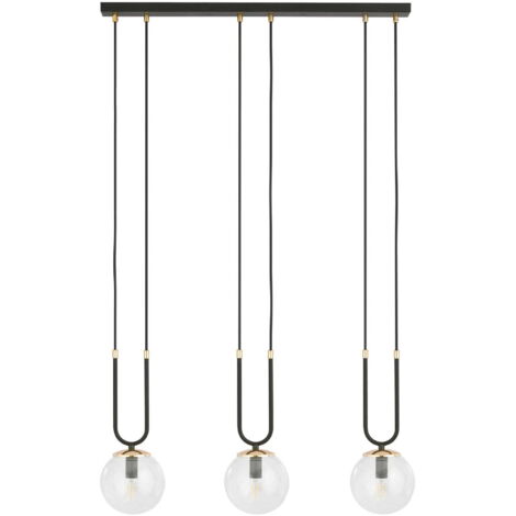 Lampadario Emibig Glam 3, 3xE14 nero/trasparente oro