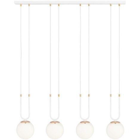 Lampadario Emibig Glam 4 bianco/oro 4xE14 dimmer vetro