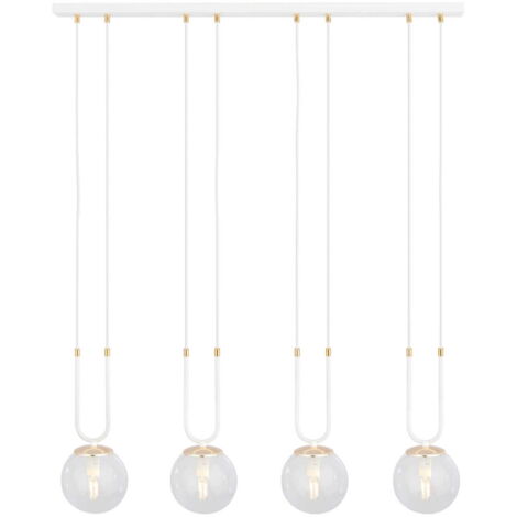 Lampadario Emibig Glam 4xE14 bianco vetro trasparente