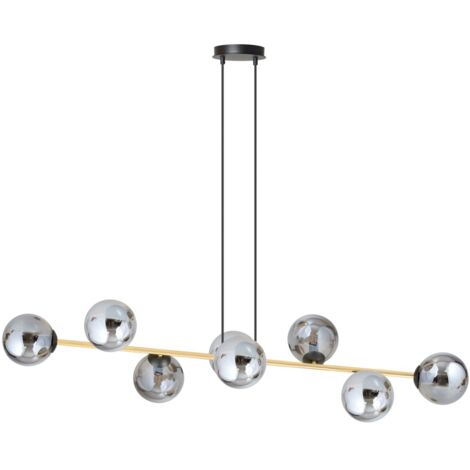 Lampadario Emibig Gravity 8 luci E14 nero oro grafite
