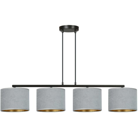 Lampadario Emibig Hilde 4 grigio/nero/oro 4xE27 dimmerabile