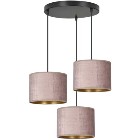 Lampadario Emibig Hilde Premium 3 luci E27 nero rosa oro