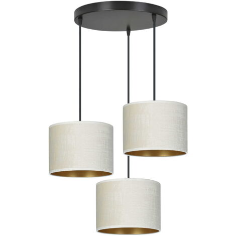 Lampadario Emibig Hilde Premium 3xE27 nero crema oro