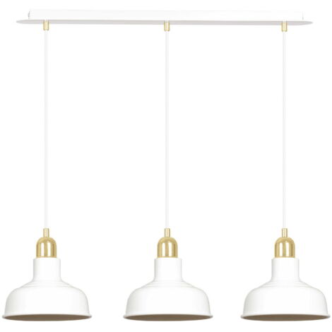 Lampadario Emibig Ibor 3 luci E27 metallo bianco/oro
