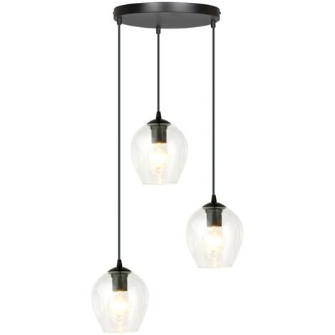 Lampadario Emibig ISTAR Premium 3xE27 in nero trasparente