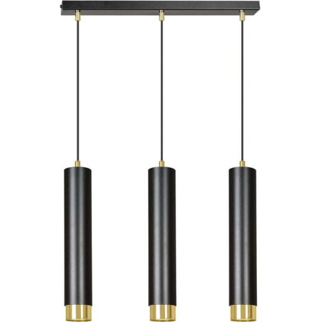 Lampadario Emibig KIBO 3 3xGU10 nero oro regolabile
