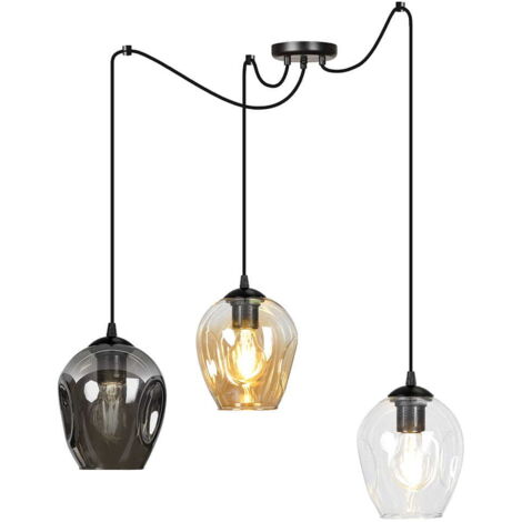 Lampadario Emibig Level 3 luci E27 nero multicolor