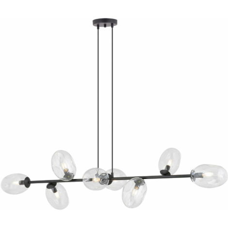 Lampadario Emibig Pandora 8xE14 vetro trasparente nero