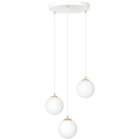 Lampadario Emibig Royal 3 bianco oro 3xE14 vetro 40cm