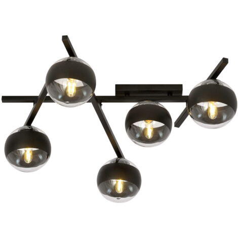 Lampadario Emibig SMART 5 luci E14 nero/trasparente