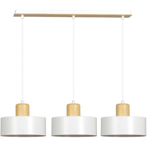 Lampadario Emibig TORIN 3, 3xE27 bianco legno chiaro
