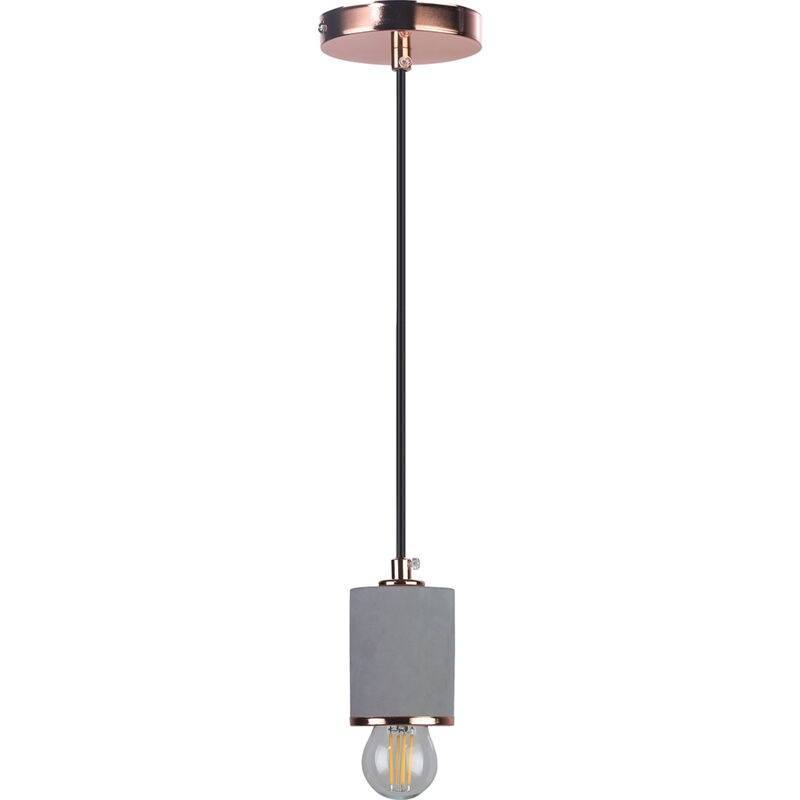 Image of Lampada a soffitto - Lampada a sospensione - Metallo e cemento - Felippo Oro rosa cromo - Calcestruzzo, Ferro - Oro rosa cromo