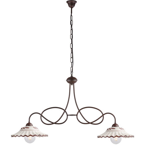Lampadario ferro laccato nero 98x30 cm