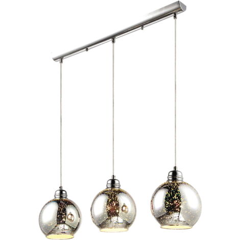 Lampadario Galaxy cromato vetro 3 luci E27 Kaja K80033