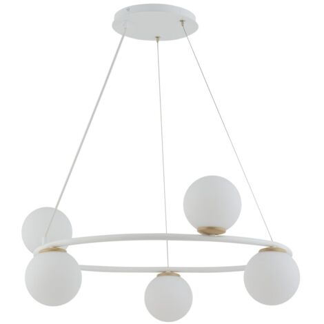 Lampadario Gama Koło anello bianco 5 sfere G9 Sigma
