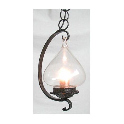 LAMPADARIO GANCIO IN FERRO BATTUTO LAMPADE LAMPIONE APPLIQUE LANTERNA