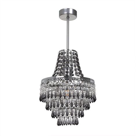 Lampadario glamour cristallo nero E27 60W CORAL Milagro