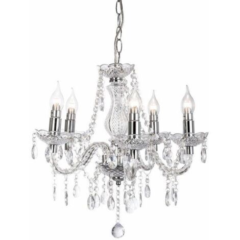 Lampadario glamour Marie cristallo 5xE14 40W Reality