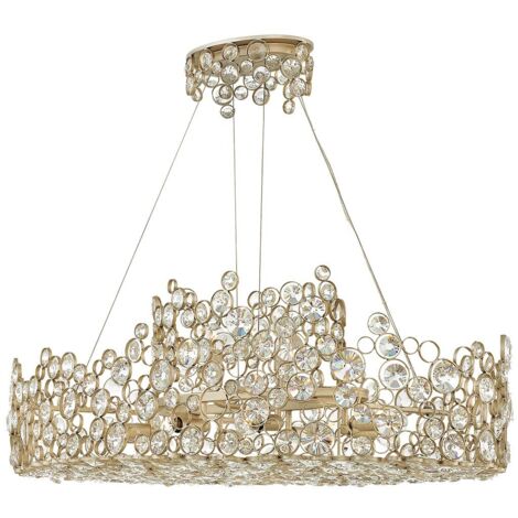 Lampadario grande Anya cristalli argento cromo 10xE14 Hinkley