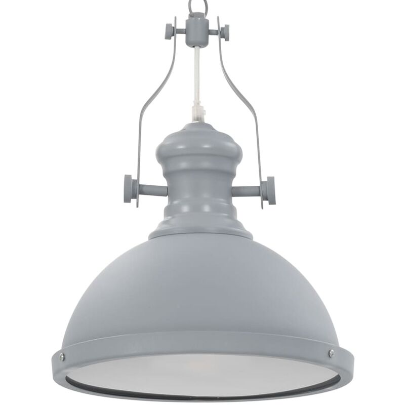 Image of Lampada da Soffitto Rotonda E27 Design Industriale Finitura Opaca vari colori colore : grigio