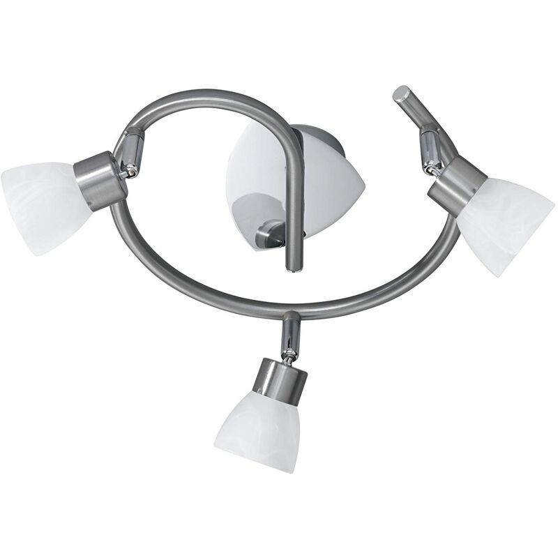 Mercury Trio 8161931-07 Lampada da Soffitto con Alogena, in Nichel Opaco, Vetro Bianco G9, 28 w [Classe di efficienza energetica c] - Trio Leuchten