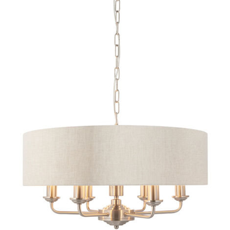 Lampadario HIGHCLERE Endon classico cromo lino 6xE14