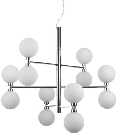 Lampadario in acciaio cromato cm. Ø.75  H.56
