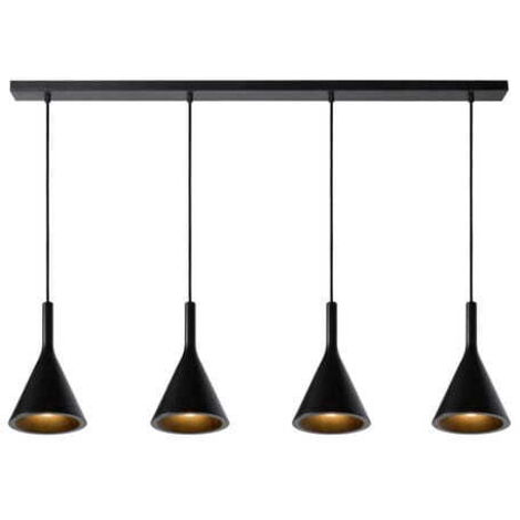 Lampadario in cemento nero Lucide Gipsy 4xE27 dimmerabile