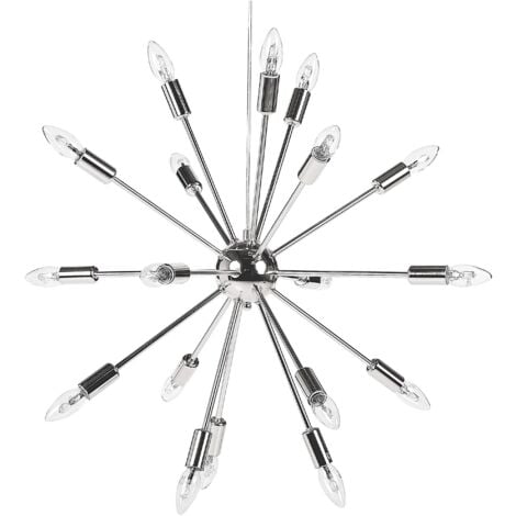 Lampadario in color argento a 18 punti luce Maguse