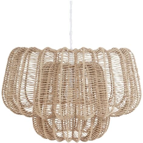Lampadario in corda di carta beige Saisi