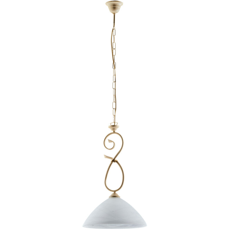 Sospensione 1 Luce Ferro Battuto Laccato Decapé