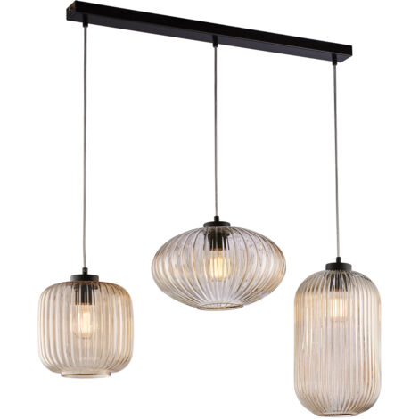 Lampadario in ferro laccato nero 83x30