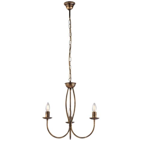 Lampadario in ferro Marrone Oro tre luci 45x h50 cm