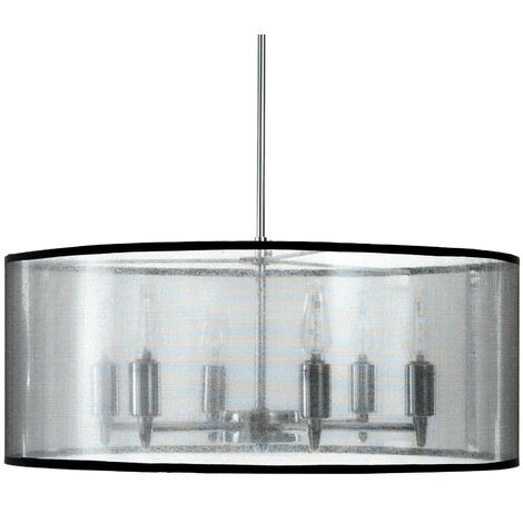 Lampadario in metallo cromato argento cm.Ø 50 H.20