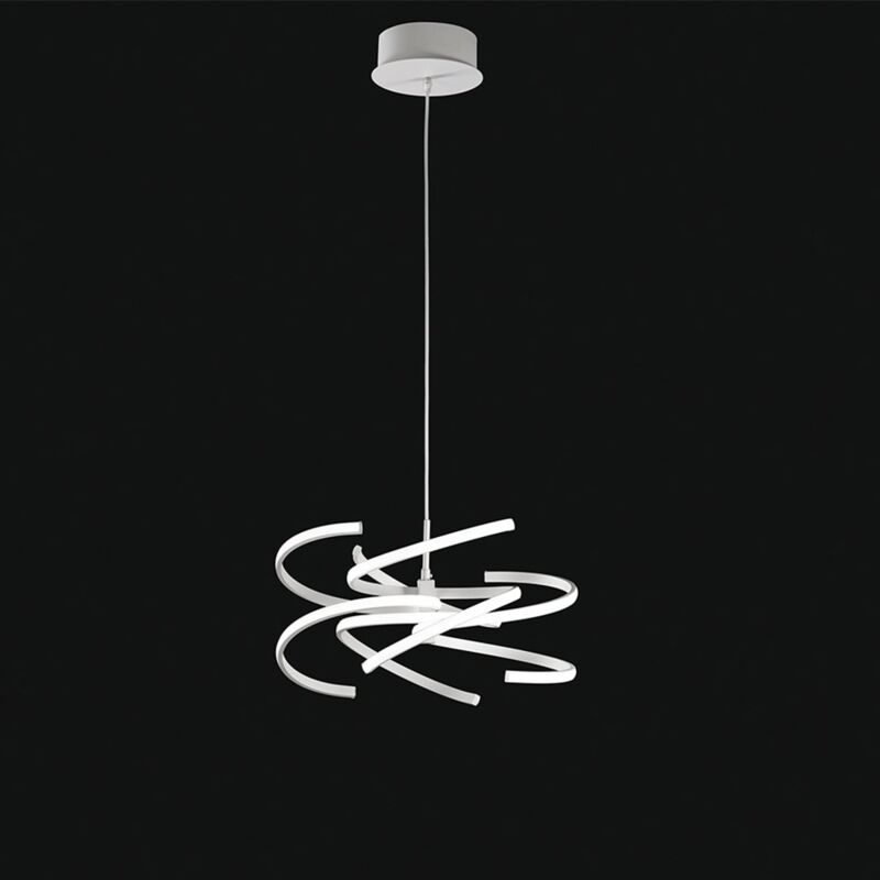 Image of Perenz - Lampadario In Metallo Moderno Nest Bianco Led Luce Naturale Piccolo - Bianco