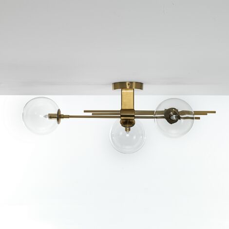 Lampadario in metallo verniciato ottone cm. L.74 P.20 H.23