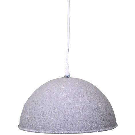 Lampadario in metallo vintage bianco/grigio con attacco cm Ø26xh19